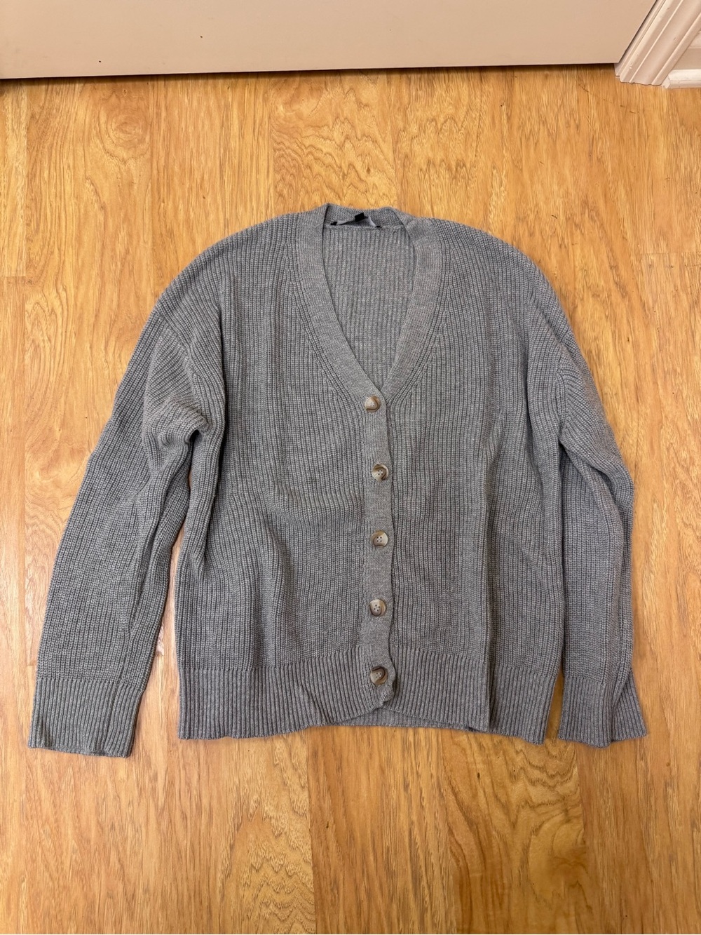 Hudson Los Angeles Grey Button Down 100% Cotton Cardigan Sweater